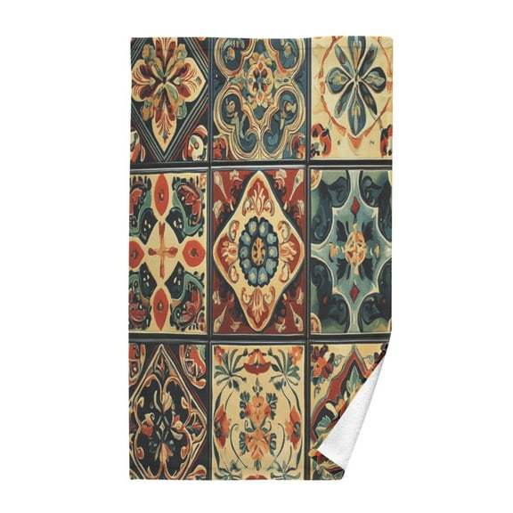 Wobogo Carpet Patterns Face Towel Soft Breathable Cotton Towel Set for Bathroom Kitchen Hotel Spa Gift Decor