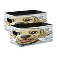 thumbnail image 1 of Wobogo Cartoon Orange Labrador Decorative Folding Storage Basket Set of 2 for Desktop Bedroom Living Room Dressing Table, 1 of 6