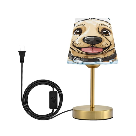 Wobogo Cartoon Orange Labrador Table Lamps Three-channel Adjustable Lighted Antique Brass Metal Base Simple Modern Style for Bedroom Nightstands Living Room and Office