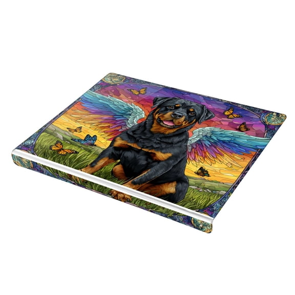 Wobogo Cartoon Rottweiler Acrylic Cutting Board with Counter Lip 16.5"x13.4 Perfect for Bread Meat Veggies & More Great Kitchen Essential Gadgets & Decor