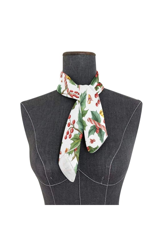 Wobogo Christmas Bells Pattern Square Scarf 23.62 x 23.62 In Lightweight Polyester Silk-Feel Neck Scarf for Women Fashion Head Scarf Hair Wrap Bandana