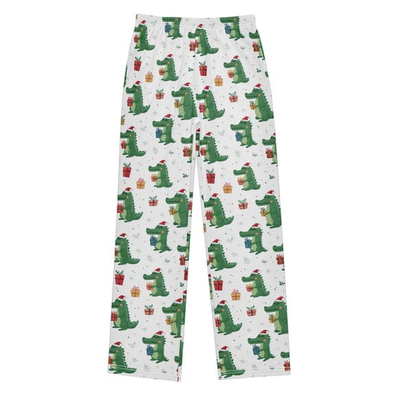 Wobogo Christmas Crocodile Long Pajama Pants Bottoms Soft Sleepwear with Pockets