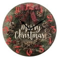 thumbnail image 1 of Wobogo Christmas Oak Wreath Wall Clock 10in Silent Mechanism Battery Operated Retro Style for Living Room Bedroom and Kitchen Black Pointer, 1 of 10