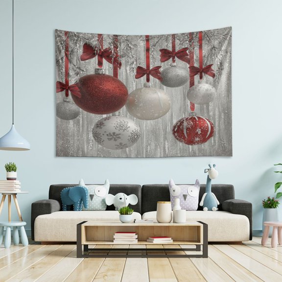 Wobogo Christmas Ornaments Tapestry 60×51in Home Living Room Bedroom Wall Hanging Ornaments