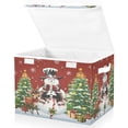 thumbnail image 1 of Wobogo Christmas Snowman Large Collapsible Storage Box Flip Lid Fabric Decorative Organizer Container Basket with Handles 16.5×12.6×11.8in, 1 of 7