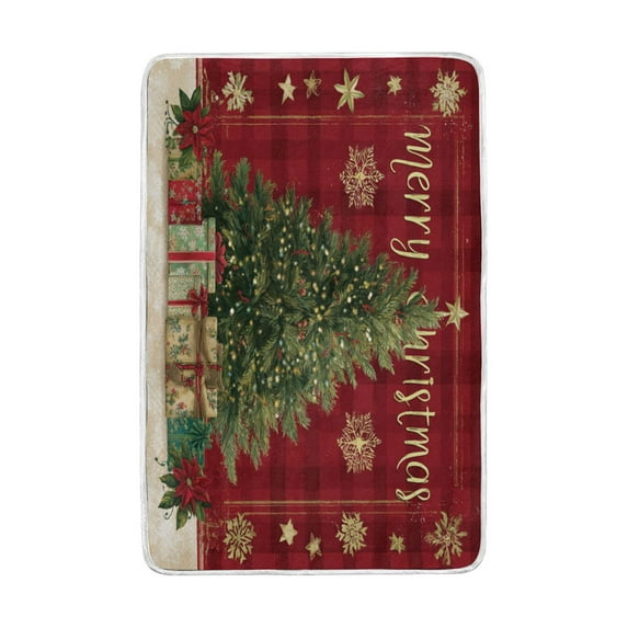 Wobogo Christmas Tree Flannel Fleece Bed Blanket as Bedspread Coverlet Sofa Blankets (90x60in) Soft Lightweight Warm and Cozy