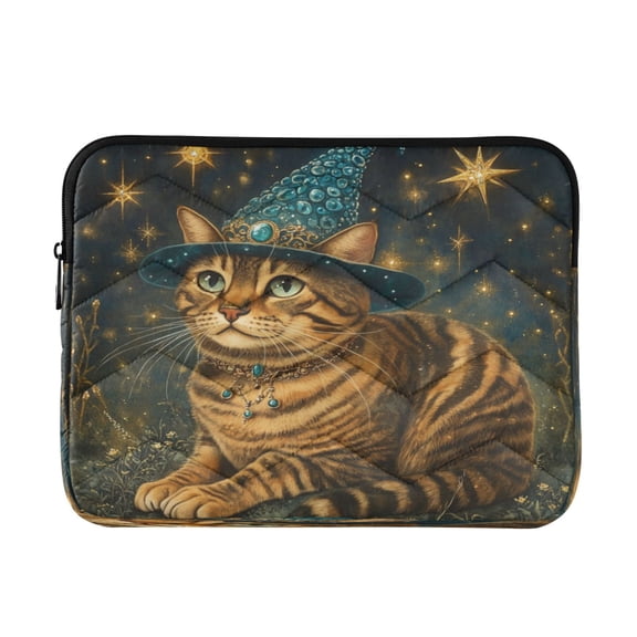 Wobogo Chubby Bengal Cat Laptop Sleeve 13.4 inch Lightweight Zipper Design Soft Padded Protection Against Scratches and Impacts