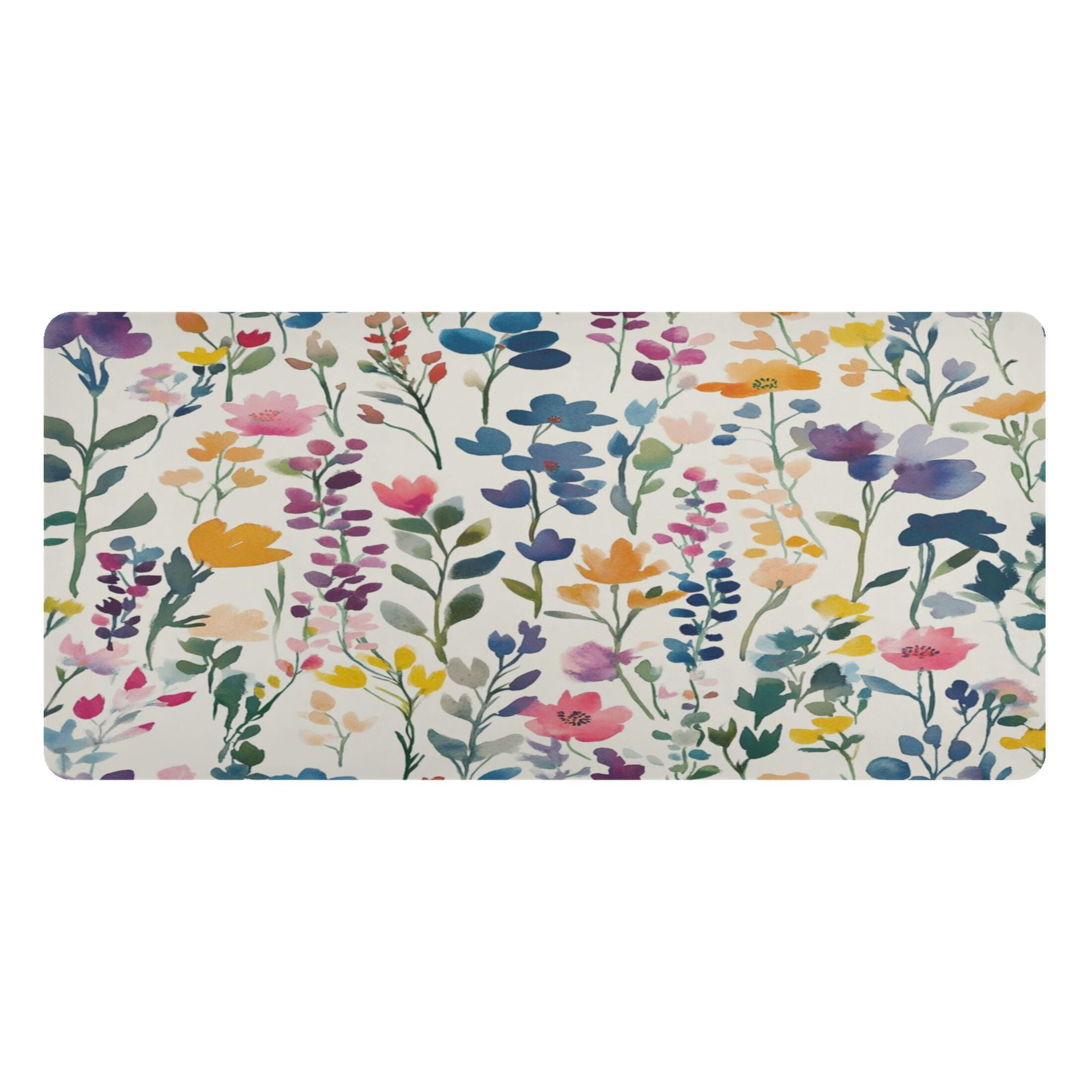 Wobogo Colorful Abstract Flower Gaming Mouse Pad Non-slip Leather Desk Mat Water Resist Keyboard Pad for Gamer Office 16.5×35.4in