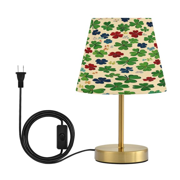 Wobogo Colorful Clover Table Lamps Three-channel Adjustable Lighted Antique Brass Metal Base Simple Modern Style for Bedroom Nightstands Living Room and Office