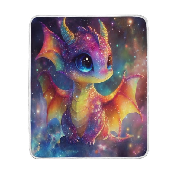 Wobogo Colorful Dragon Baby Flannel Fleece Bed Blanket as Bedspread Coverlet Sofa blankets (50x60in) Soft Lightweight Warm and Cozy