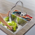 thumbnail image 1 of Wobogo Colorful Flow Patterns Faucet Drying Mat Set of 2 Sponge Material Absorbs Water Quickly Kitchen Sink Countertop Splash Guard 14×5.5in, 1 of 9