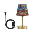 thumbnail image 1 of Wobogo Colorful Skirt Skeleton Table Lamps Three-channel Adjustable Lighted Antique Brass Metal Base Simple Modern Style for Bedroom Nightstands Living Room and Office, 1 of 8