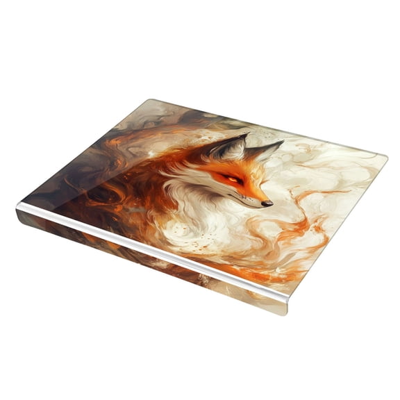 Wobogo Cool Orange Fox Acrylic Cutting Board with Counter Lip 16.5"x13.4 Perfect for Bread Meat Veggies & More Great Kitchen Essential Gadgets & Decor