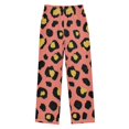 thumbnail image 1 of Wobogo Coral Pink Leopard Long Pajama Pants Bottoms Soft Sleepwear with Pockets, 1 of 9