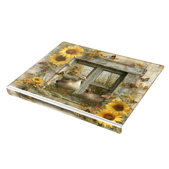 Wobogo Country Goose Acrylic Cutting Board with Counter Lip 16.5"x13.4 Perfect for Bread Meat Veggies & More Great Kitchen Essential Gadgets & Decor