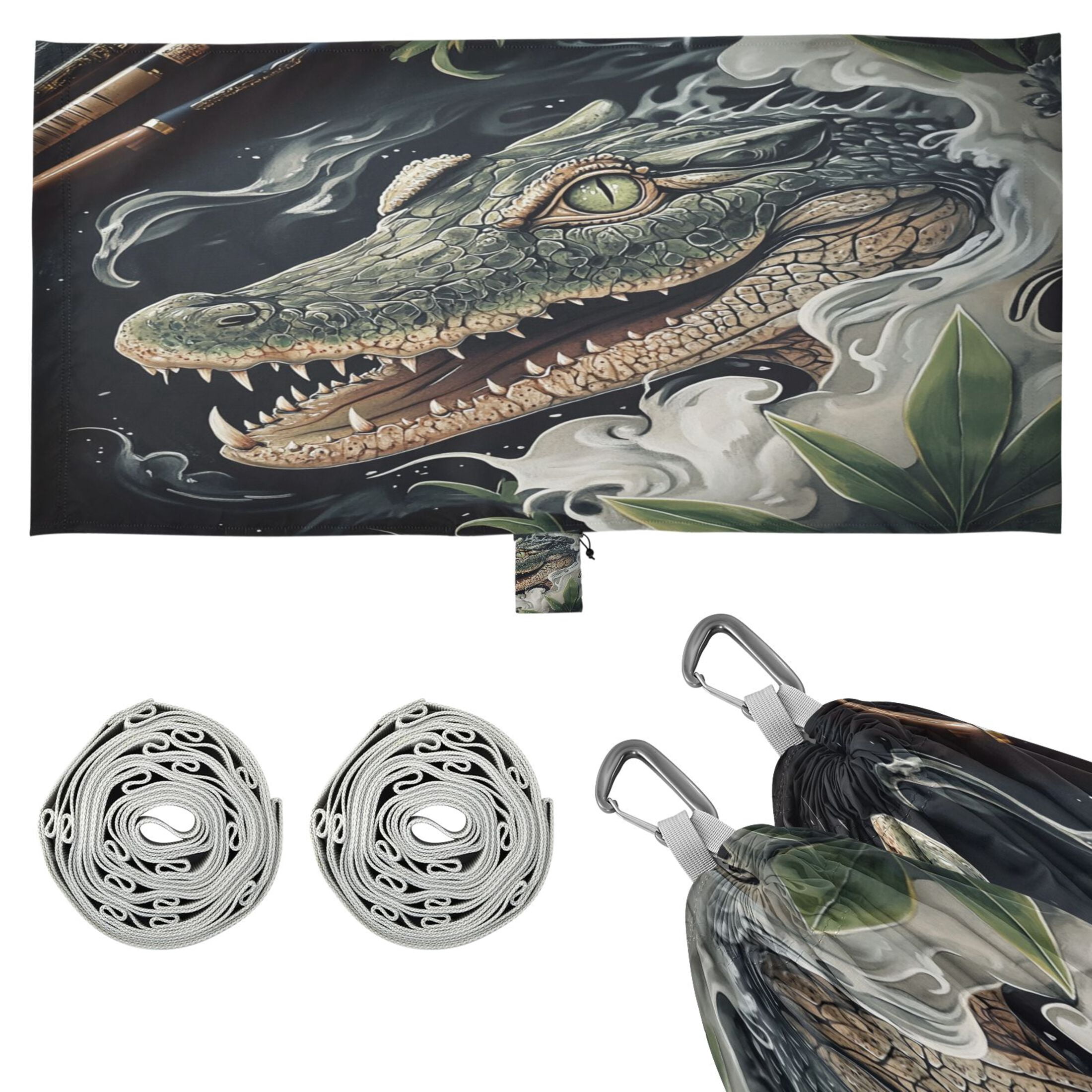 Wobogo Crocodile Illustration in Realistic Style Camping Hammocks 330 ...