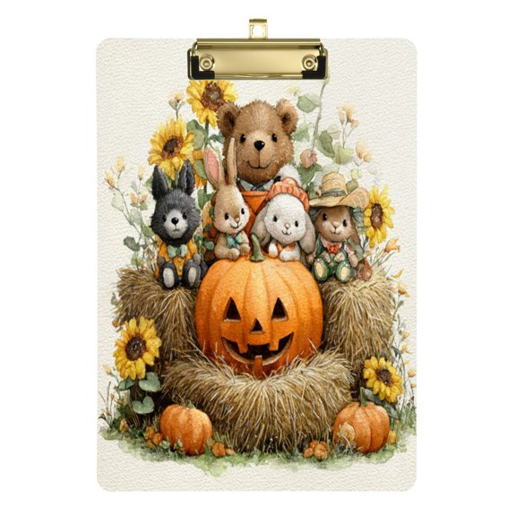 Wobogo Cute Animals Acrylic Writing Pad Gold Clip Stardard Size A4 Office Decorative for Students Workers 12.5×9in