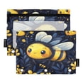 thumbnail image 1 of Wobogo Cute Cartoon Bumble Bee Pattern Pencil Pouch with 3 Ring Binder Holes Set of 2 for Learning Tools, 1 of 6