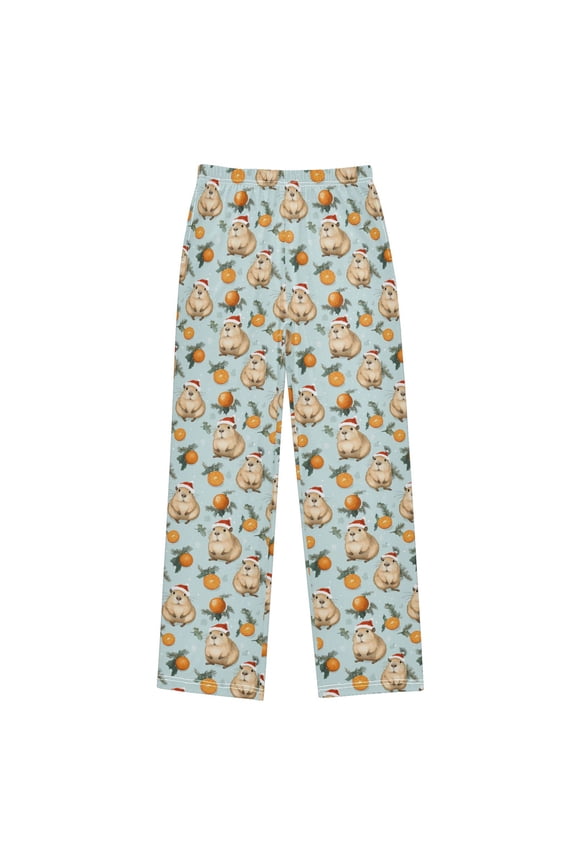 Wobogo Cute Cartoon Capybara Long Pajama Pants Bottoms Soft Sleepwear with Pockets