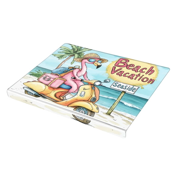 Wobogo Cute Cartoon Flamingo Acrylic Cutting Board with Counter Lip 16.5"x13.4 Perfect for Bread Meat Veggies & More Great Kitchen Essential Gadgets & Decor