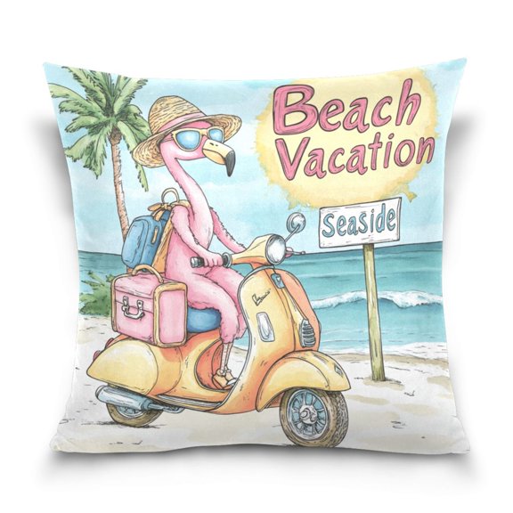 Wobogo Cute Cartoon Flamingo Pillowcase Special Crystal Velvet Breathable and Comfortable Bedside Decorations Pillow 1616in