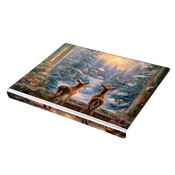 Wobogo Cute Deer Acrylic Cutting Board with Counter Lip 16.5"x13.4 Perfect for Bread Meat Veggies & More Great Kitchen Essential Gadgets & Decor