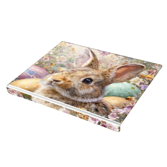 Wobogo Cute Easter Rabbit Acrylic Cutting Board with Counter Lip 16.5"x13.4 Perfect for Bread Meat Veggies & More Great Kitchen Essential Gadgets & Decor