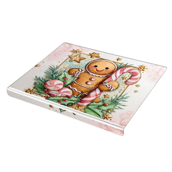 Wobogo Cute Gingerbread Man Acrylic Cutting Board with Counter Lip 16.5"x13.4 Perfect for Bread Meat Veggies & More Great Kitchen Essential Gadgets & Decor