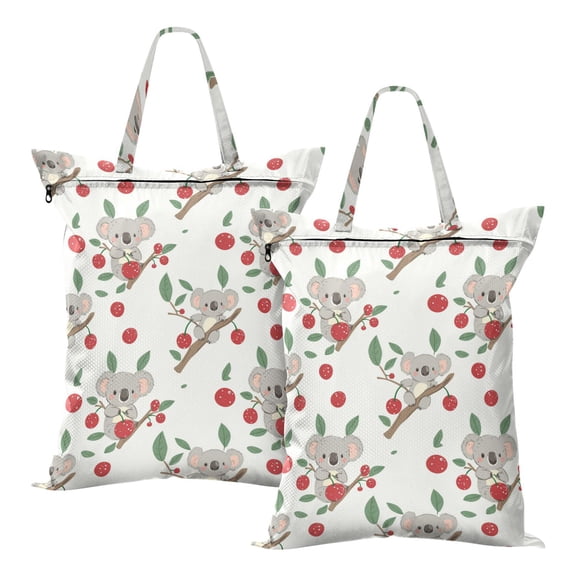 Wobogo Cute Koala Travel Laundry Bag Dirty Clothes Organizer Top Handle Strap Design Suitable for Beach Camping Dormitory Bathrooms