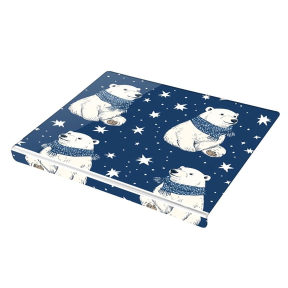 Wobogo Cute Polar Bears Pattern Acrylic Cutting Board with Counter Lip 16.5"x13.4 Perfect for Bread Meat Veggies & More Great Kitchen Essential Gadgets & Decor