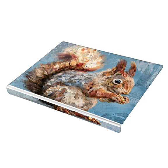 Wobogo Cute Squirrel Acrylic Cutting Board with Counter Lip 16.5"x13.4 Perfect for Bread Meat Veggies & More Great Kitchen Essential Gadgets & Decor