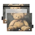 thumbnail image 1 of Wobogo Cute Teddy Bear Doll Pencil Pouch with 3 Ring Binder Holes Set of 2 for Learning Tools, 1 of 6