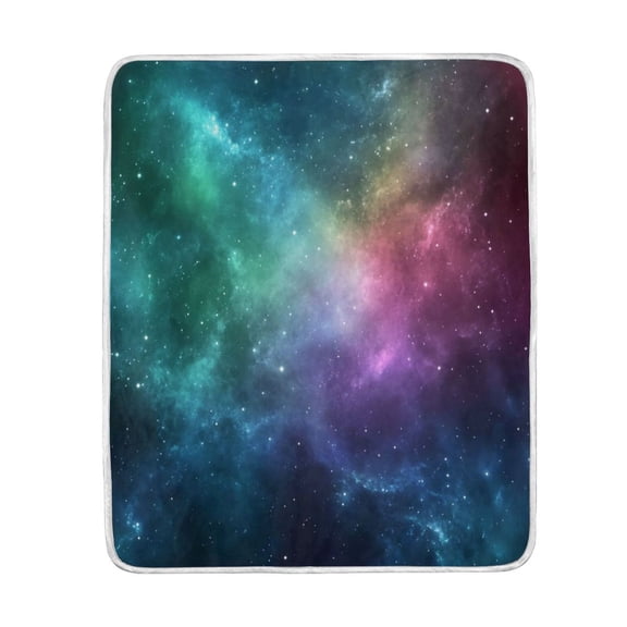 Wobogo Deep Outer Space Flannel Fleece Bed Blanket as Bedspread Coverlet Sofa blankets (80x60in) Soft Lightweight Warm and Cozy