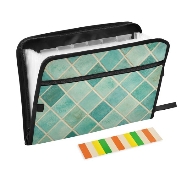 Wobogo Diamond Grid Pattern Expanding File Folder Letter Size Accordion Filing Organizer 13 Pocket Separate Organ Pocket