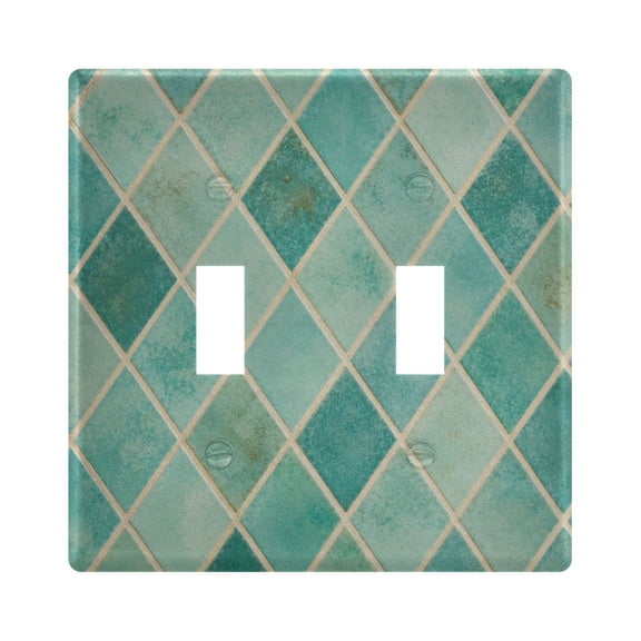 Wobogo Diamond Grid Pattern Switch Plates PC Flame Retardant Plastic Material Glossy Finish Smooth Touch 4.56x4.48x0.27in