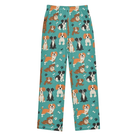 Wobogo Dogs Paw Prints Long Pajama Pants Bottoms Soft Sleepwear with Pockets