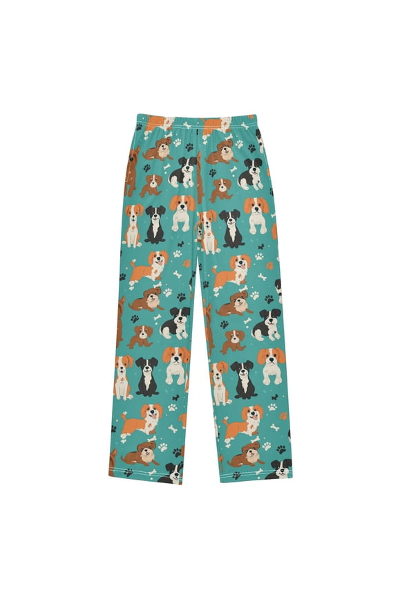 Wobogo Dogs Paw Prints Long Pajama Pants Bottoms Soft Sleepwear with Pockets