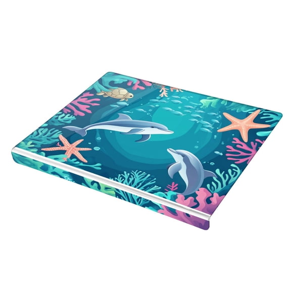 Wobogo Dolphin Playful Picture Acrylic Cutting Board with Counter Lip 16.5"x13.4 Perfect for Bread Meat Veggies & More Great Kitchen Essential Gadgets & Decor