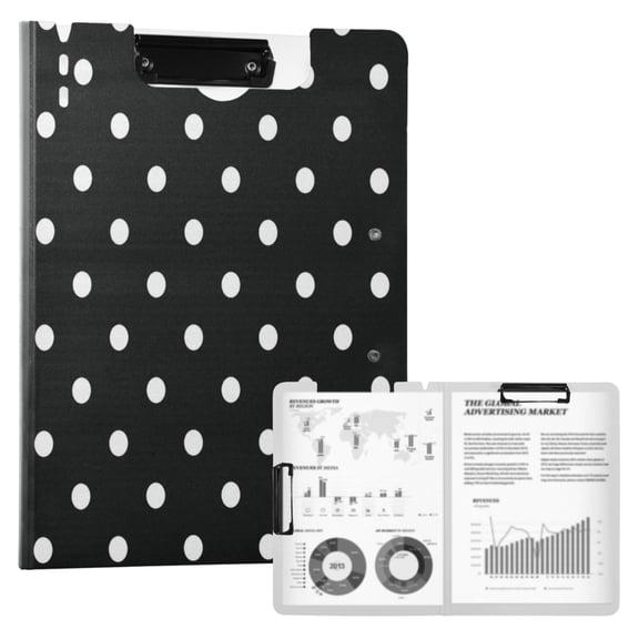 Wobogo Dot Grid A4 Foldable Clipboard with Dual Metal Clips Waterproof PP Foam Board | Smooth & Durable for Office Classroom Home