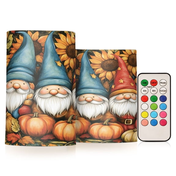 Wobogo Dwarf Elves Fall Combo Flameless Flickering Candle Light with Remote Control and Timer for Romantic Atmosphere