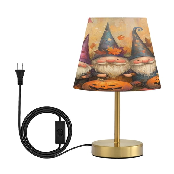 Wobogo Dwarf Pumpkin Figure Table Lamps Three-channel Adjustable Lighted Antique Brass Metal Base Simple Modern Style for Bedroom Nightstands Living Room and Office