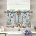 thumbnail image 1 of Wobogo Easter Bunny Blue Board Kitchen Curtains 2 Piece Set Farmhouse Country Style Light Filtering Small Window Drapes Suitable for Bathroom Laundry Room and RV 27x24in, 1 of 9