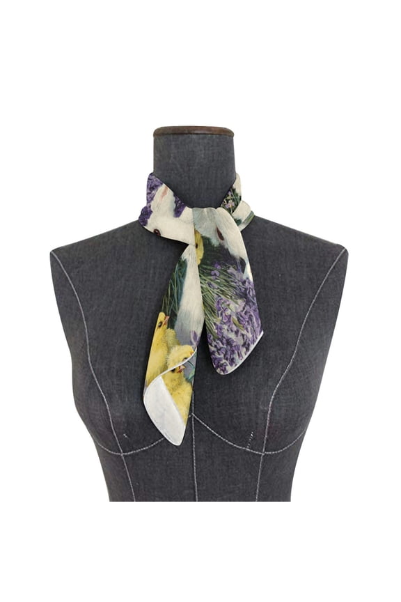 Wobogo Easter Bunny Egg Nest Square Scarf 23.62 x 23.62 In Lightweight Polyester Silk-Feel Neck Scarf for Women Fashion Head Scarf Hair Wrap Bandana