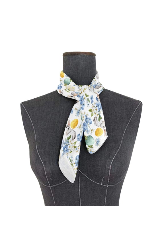 Wobogo Easter Bunny Eggs Square Scarf 23.62 x 23.62 In Lightweight Polyester Silk-Feel Neck Scarf for Women Fashion Head Scarf Hair Wrap Bandana