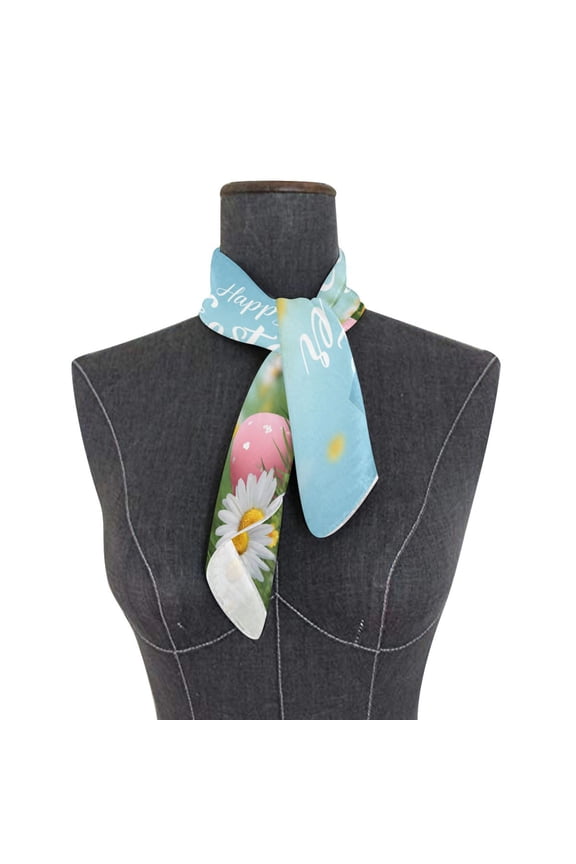 Wobogo Easter Eggs Square Scarf 23.62 x 23.62 In Lightweight Polyester Silk-Feel Neck Scarf for Women Fashion Head Scarf Hair Wrap Bandana