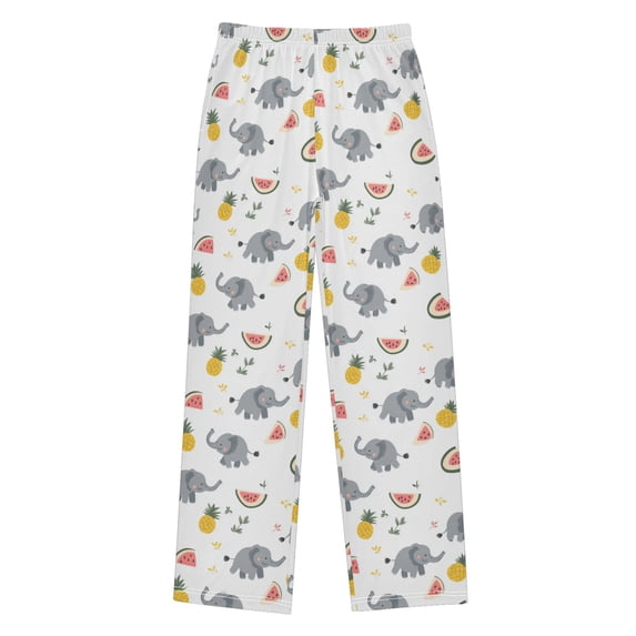 Wobogo Elephant Fruit Picture Long Pajama Pants Bottoms Soft Sleepwear with Pockets
