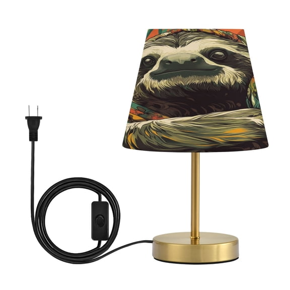 Wobogo Exotic Style Sloth Pattern Table Lamps Three-channel Adjustable Lighted Antique Brass Metal Base Simple Modern Style for Bedroom Nightstands Living Room and Office