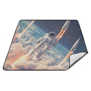 Wobogo Extra Large Camping Blanket 78 78in Waterproof Foldable Picnic Mat for Beach Grass Lawn Park Accessories Astronauts Fly Into Space