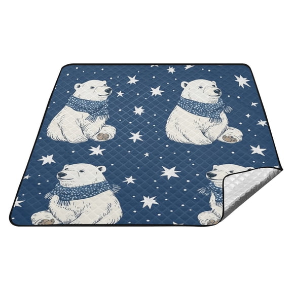 Wobogo Extra Large Camping Blanket 7878in Waterproof Foldable Picnic Mat for Beach Grass Lawn Park Accessories Cute Polar Bears Pattern