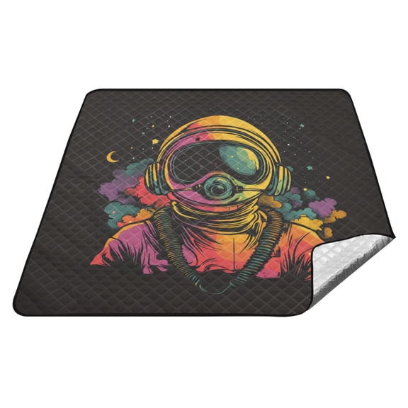 Wobogo Extra Large Camping Blanket 7878in Waterproof Foldable Picnic Mat for Beach Grass Lawn Park Accessories Outer Space Astronauts Pattern